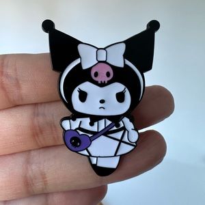 Kuromi Bow Headband Halloween Enamel Pin Brooch - 1pc